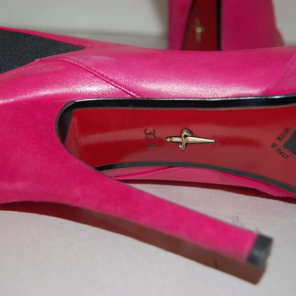 37.5/US7❤️ CESARE PACIOTTI HIGH HEELS PLATFROM SEUDE LEATHER ANKLE BOOTS ITALY - Picture 7 of 8